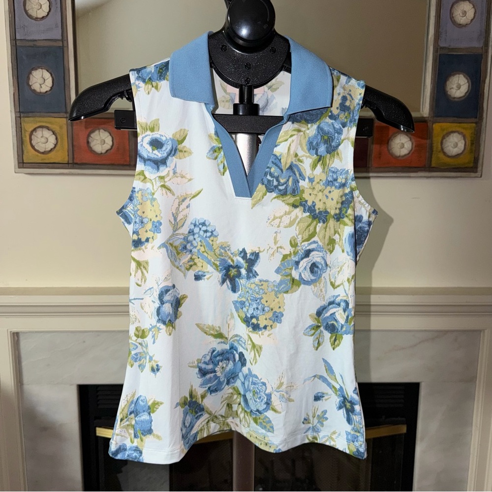 NWT Laura Ashley Golf & Tennis Sleeveless Polo Shirt